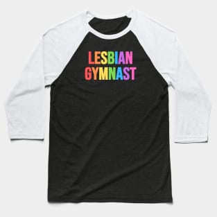 LESBIAN GYMNAST (Pastel Rainbow) Baseball T-Shirt